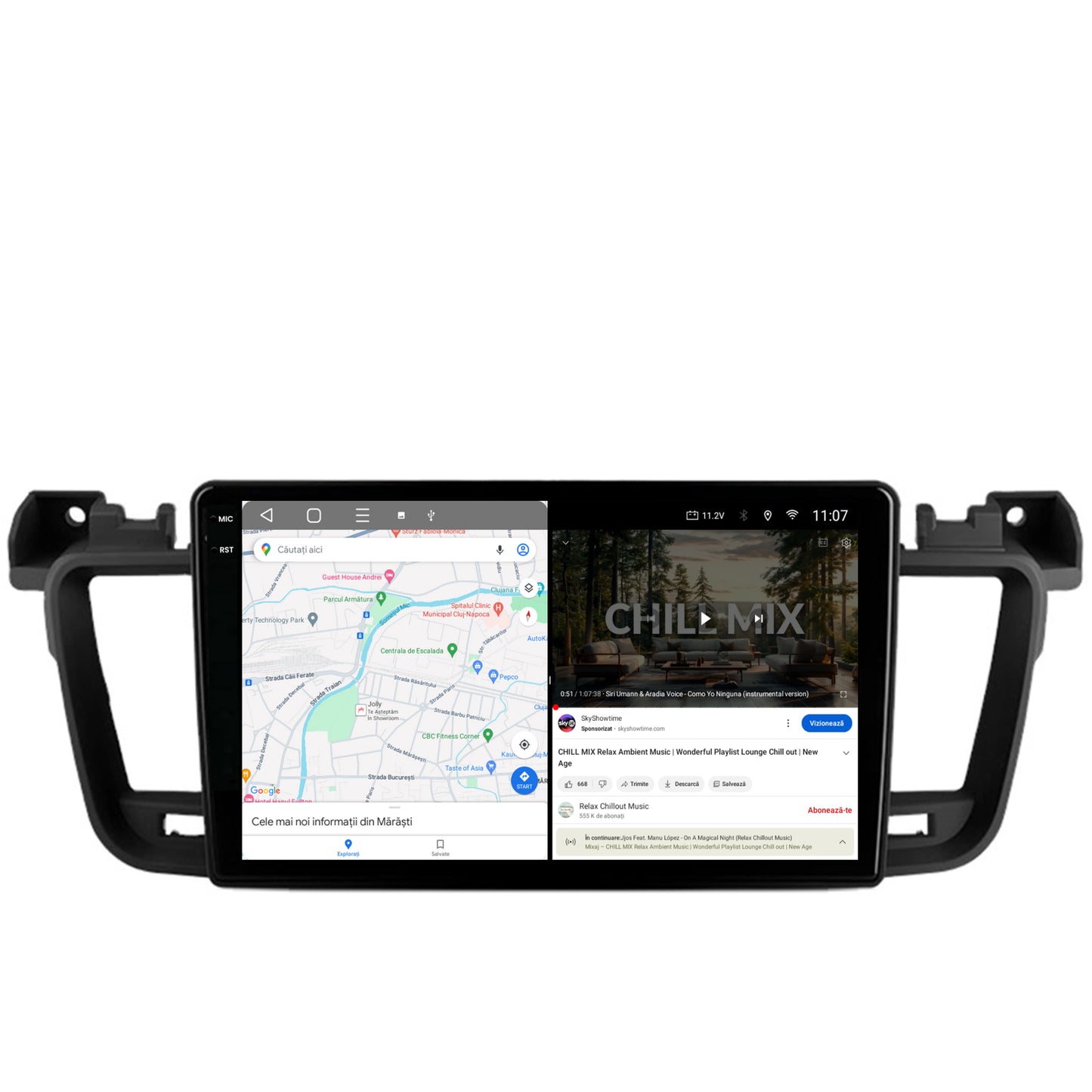 Navigatie 2K HUB64 Peugeot 508 (2010-2018), 8GB RAM, Android, Octacore, Slot Sim 4G, DSP, GPS, Wi-FI, Carplay, Android Auto, USB, Bluetooth, Waze, Touchscreen, 9.5 Inch