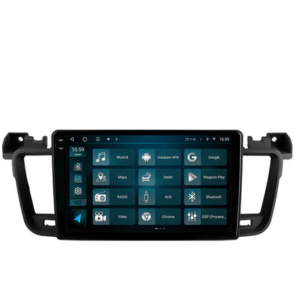Navigatie 2K HUB64 Peugeot 508 (2010-2018), 8GB RAM, Android, Octacore, Slot Sim 4G, DSP, GPS, Wi-FI, Carplay, Android Auto, USB, Bluetooth, Waze, Touchscreen, 9.5 Inch