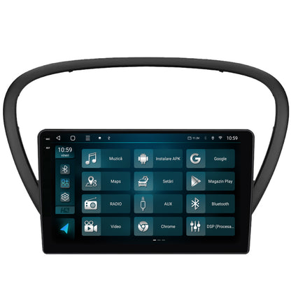 Navigatie 2K HUB64 Peugeot 607 (2004-2011), 8GB RAM, Android, Octacore, Slot Sim 4G, DSP, GPS, Wi-FI, Carplay, Android Auto, USB, Bluetooth, Waze, Touchscreen, 9.5 Inch