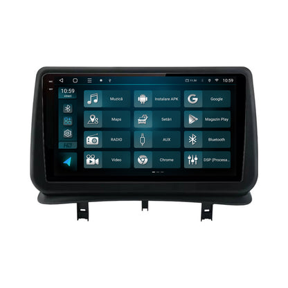 Navigatie 2K HUB64 Renault Clio 3 (2005-2013), 4GB RAM, Android, Octacore, Slot Sim 4G, DSP, GPS, Wi-FI, Carplay, Android Auto, USB, Bluetooth, Waze, Touchscreen, 9.5 Inch