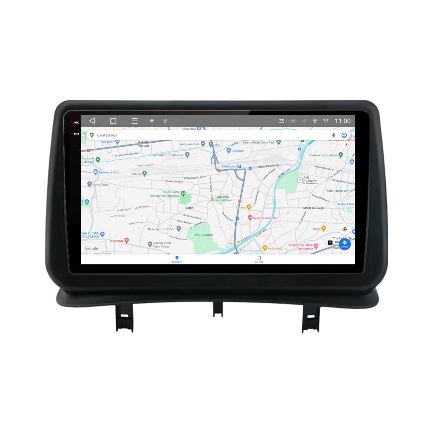 Navigatie 2K HUB64 Renault Clio 3 (2005-2013), 8GB RAM, Android, Octacore, Slot Sim 4G, DSP, GPS, Wi-FI, Carplay, Android Auto, USB, Bluetooth, Waze, Touchscreen, 9.5 Inch