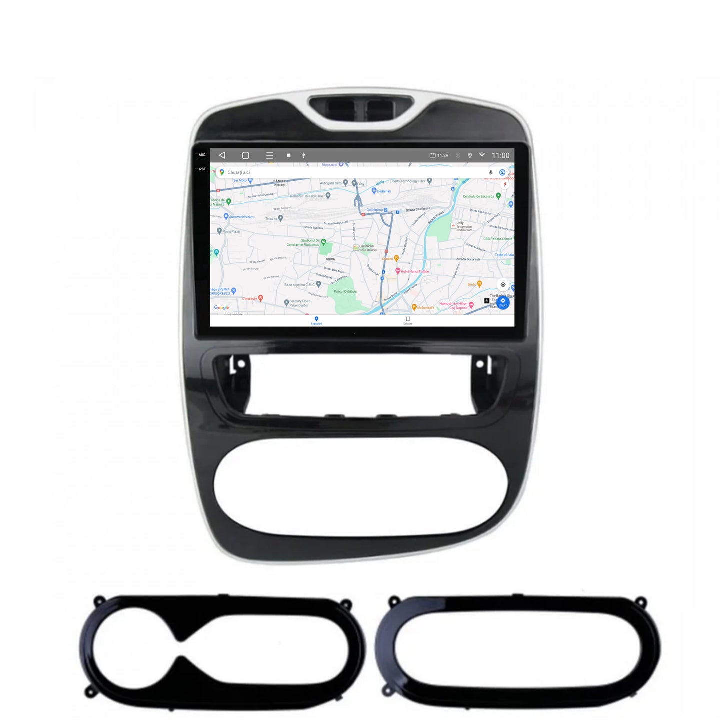Navigatie 2K HUB64 Renault Clio IV (2016-2019), 8GB RAM, Android, Octacore, Slot Sim 4G, DSP, GPS, Wi-FI, Carplay, Android Auto, USB, Bluetooth, Waze, Touchscreen, 9.5 Inch