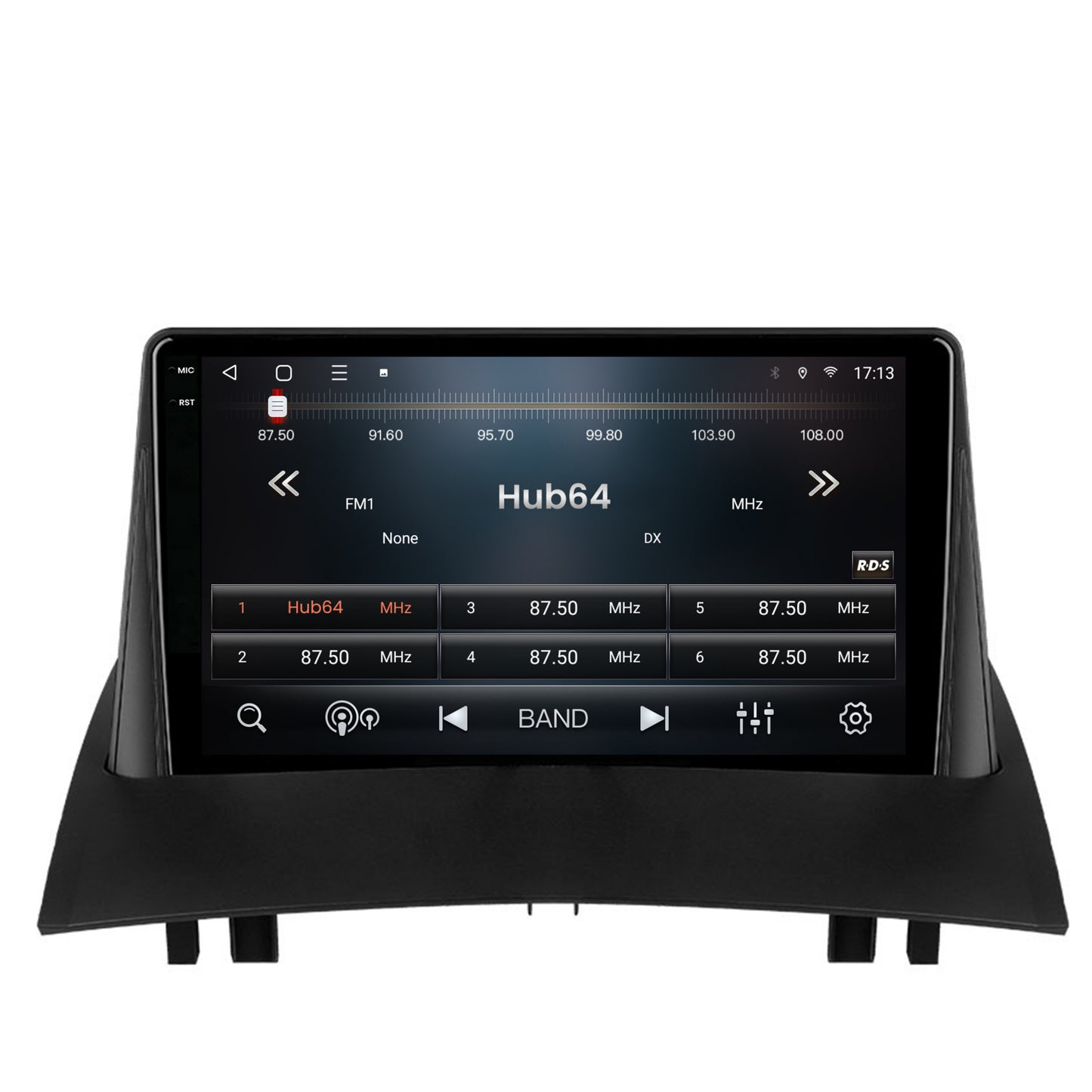 Navigatie 2K HUB64 Renault Megane 2 (2002-2009), 8GB RAM, Android, Octacore, Slot Sim 4G, DSP, GPS, Wi-FI, Carplay, Android Auto, USB, Bluetooth, Waze, Touchscreen, 9.5 Inch