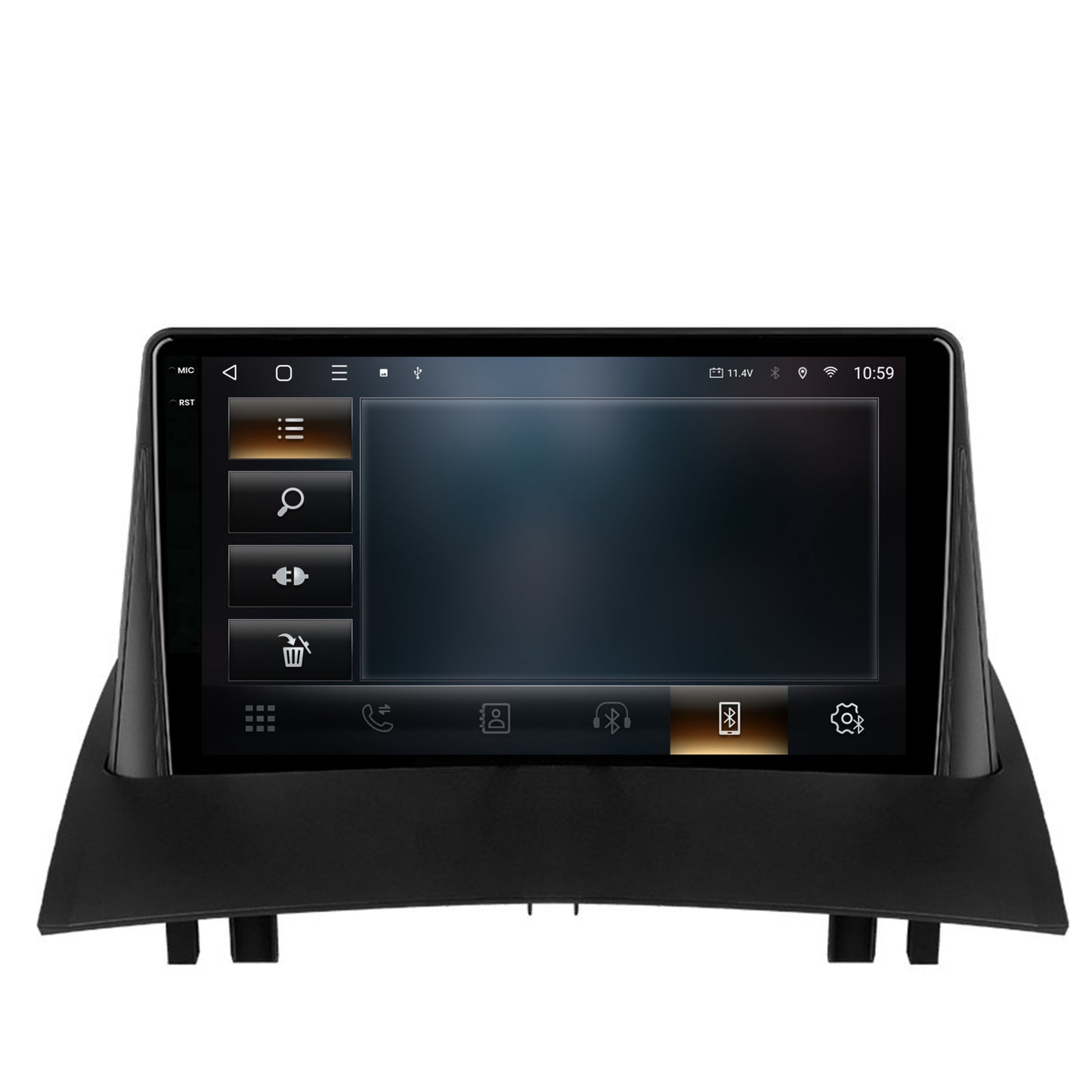 Navigatie 2K HUB64 Renault Megane 2 (2002-2009), 8GB RAM, Android, Octacore, Slot Sim 4G, DSP, GPS, Wi-FI, Carplay, Android Auto, USB, Bluetooth, Waze, Touchscreen, 9.5 Inch