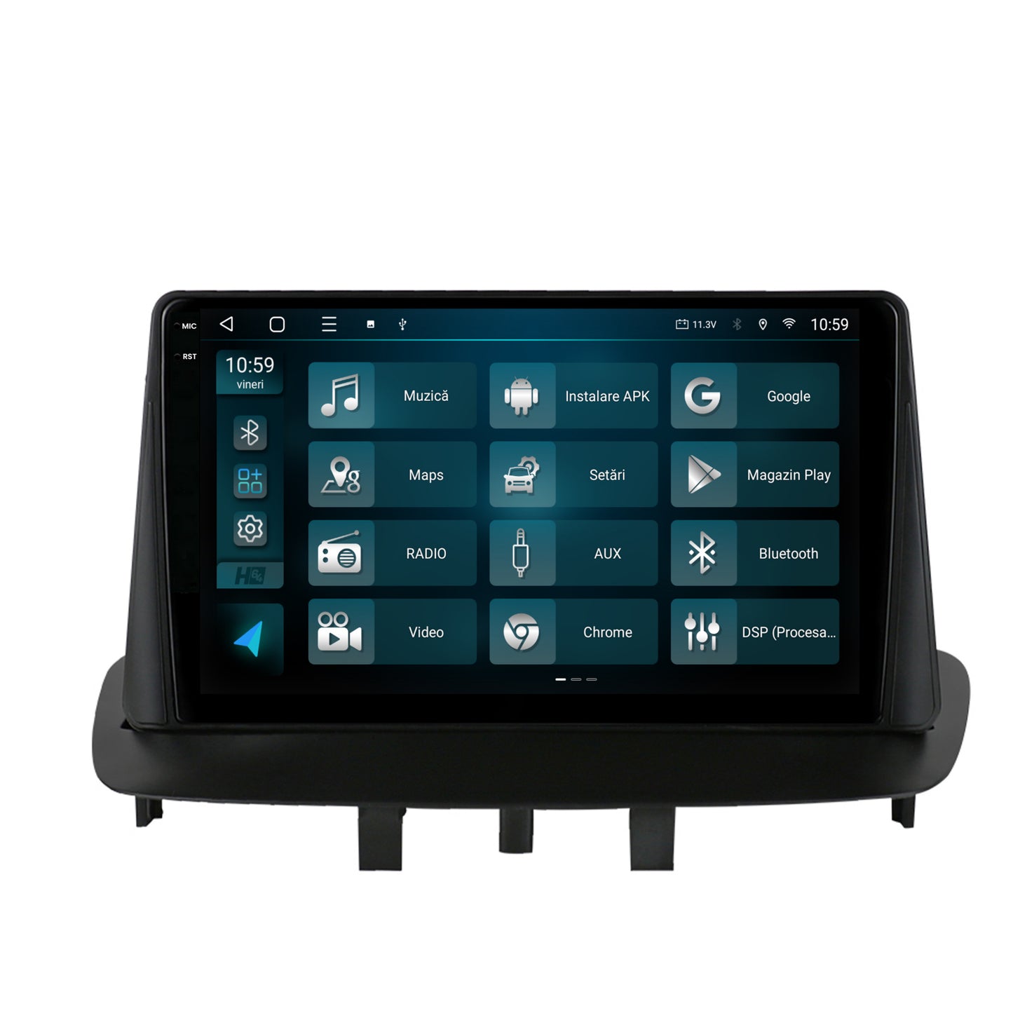 Navigatie 2K HUB64 Renault Megane 3 / Fluence (2009-2016), 8GB RAM, Android, Octacore, Slot Sim 4G, DSP, GPS, Wi-FI, Carplay, Android Auto, USB, Bluetooth, Waze, Touchscreen, 9.5 Inch