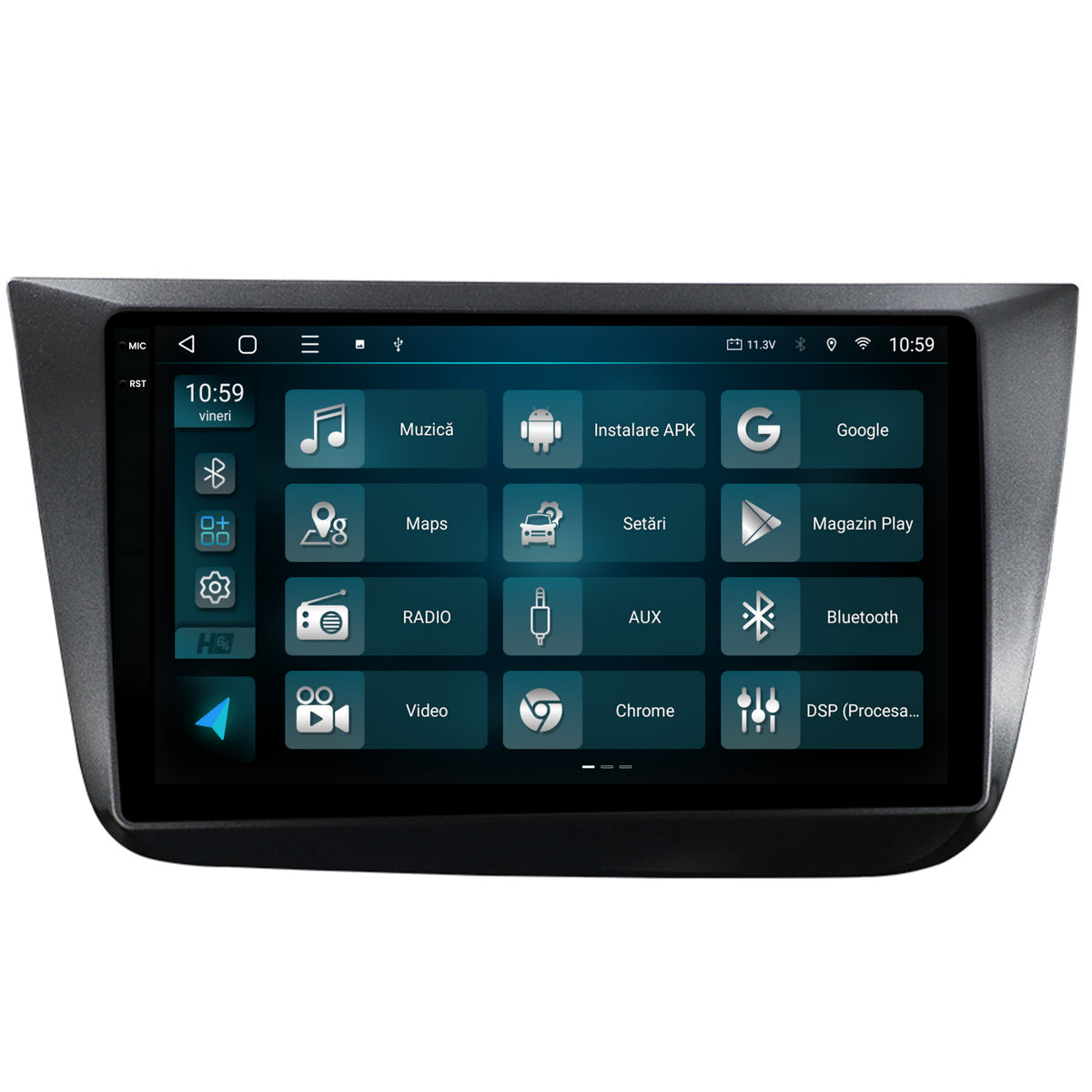 Navigatie 2K HUB64 Seat Altea/Toledo (2005-2012), 8GB RAM, Android, Octacore, Slot Sim 4G, DSP, GPS, Wi-FI, Carplay, Android Auto, USB, Bluetooth, Waze, Touchscreen, 9.5 Inch
