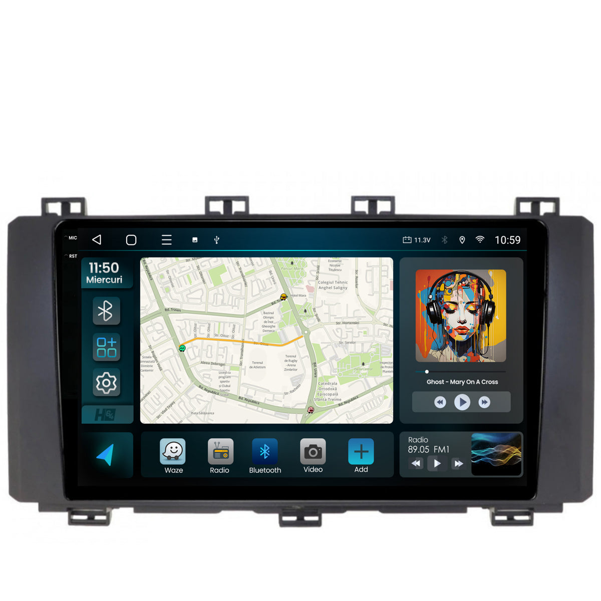 Navigatie 2K HUB64 Seat Ateca (2016-Prezent), 8GB RAM, Android, Octacore, Slot Sim 4G, DSP, GPS, Wi-FI, Carplay, Android Auto, USB, Bluetooth, Waze, Touchscreen, 9.5 Inch