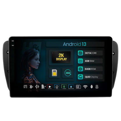 Navigatie 2K HUB64 Seat Ibiza (2009-2013), 4GB RAM, Android, Octacore, Slot Sim 4G, DSP, GPS, Wi-FI, Carplay, Android Auto, USB, Bluetooth, Waze, Touchscreen, 9.5 Inch