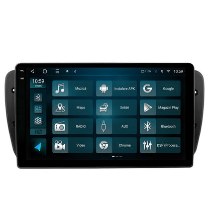 Navigatie 2K HUB64 Seat Ibiza (2009-2013), 8GB RAM, Android, Octacore, Slot Sim 4G, DSP, GPS, Wi-FI, Carplay, Android Auto, USB, Bluetooth, Waze, Touchscreen, 9.5 Inch
