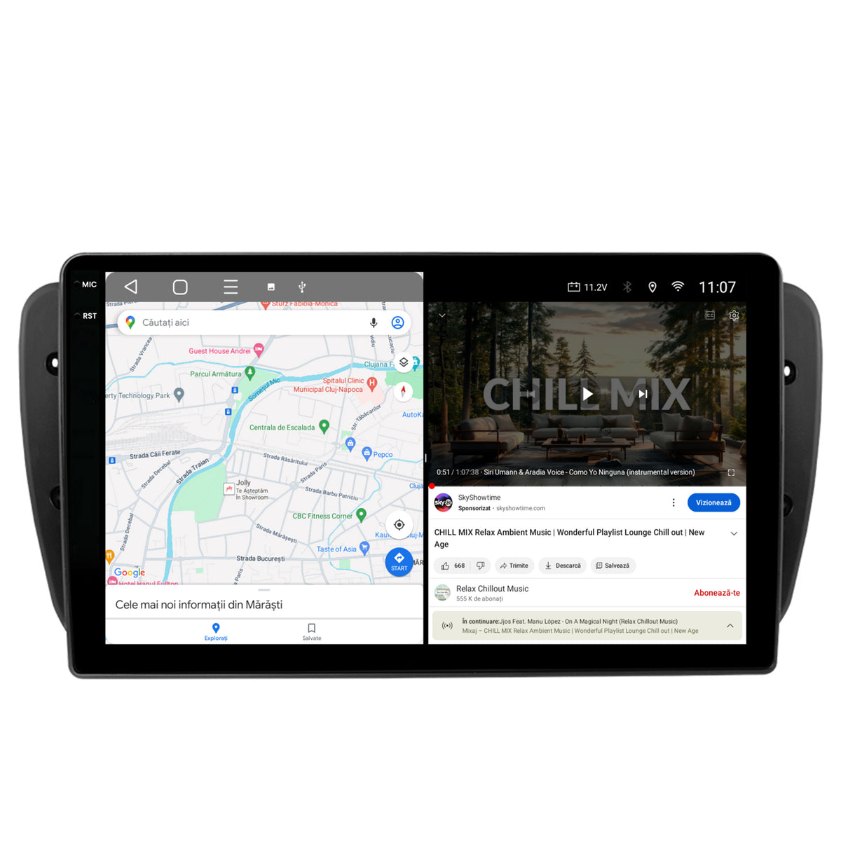 Navigatie 2K HUB64 Seat Ibiza (2009-2013), 8GB RAM, Android, Octacore, Slot Sim 4G, DSP, GPS, Wi-FI, Carplay, Android Auto, USB, Bluetooth, Waze, Touchscreen, 9.5 Inch