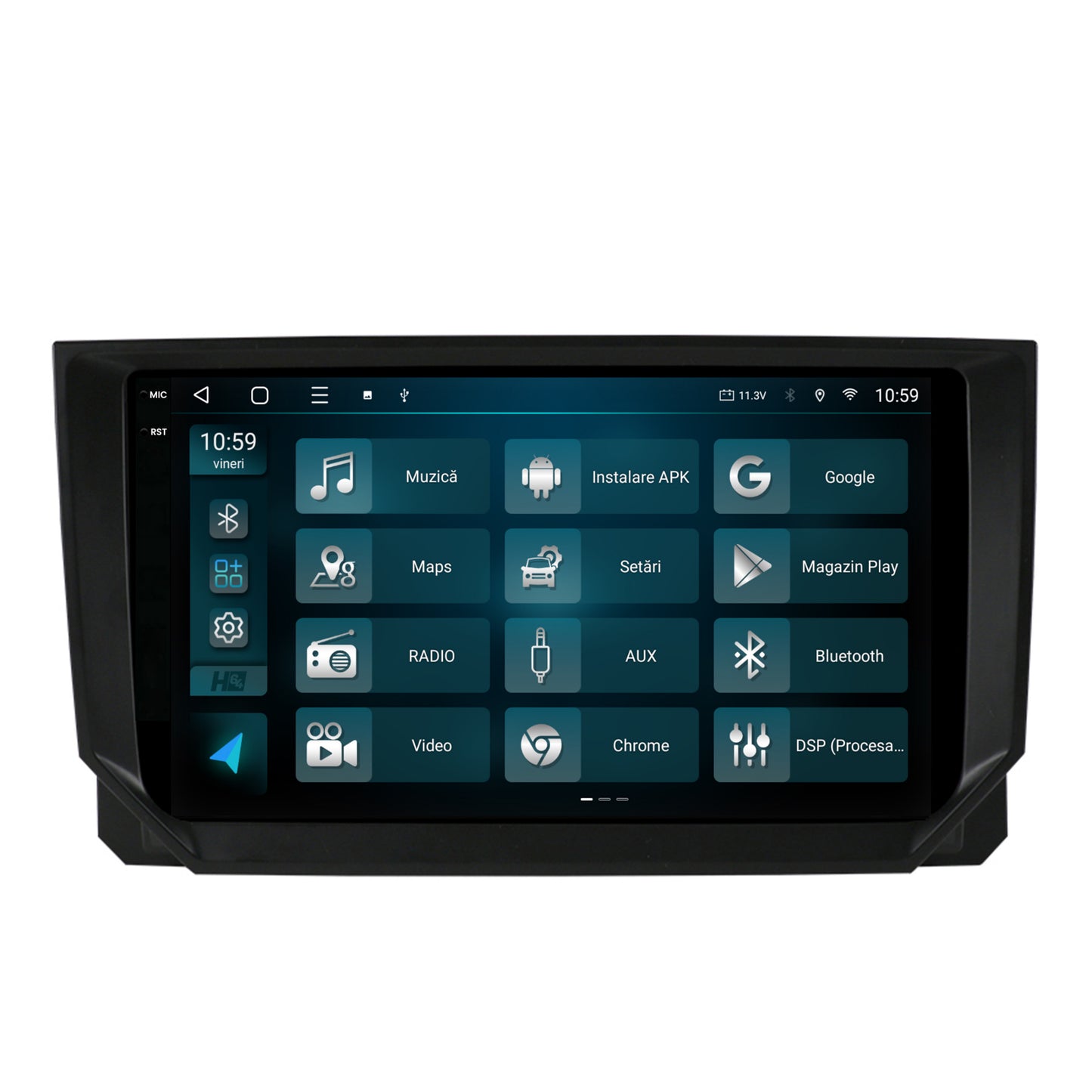 Navigatie 2K HUB64 Seat Ibiza / Arona (2017+), 4GB RAM, Android, Octacore, Slot Sim 4G, DSP, GPS, Wi-FI, Carplay, Android Auto, USB, Bluetooth, Waze, Touchscreen, 9.5 Inch