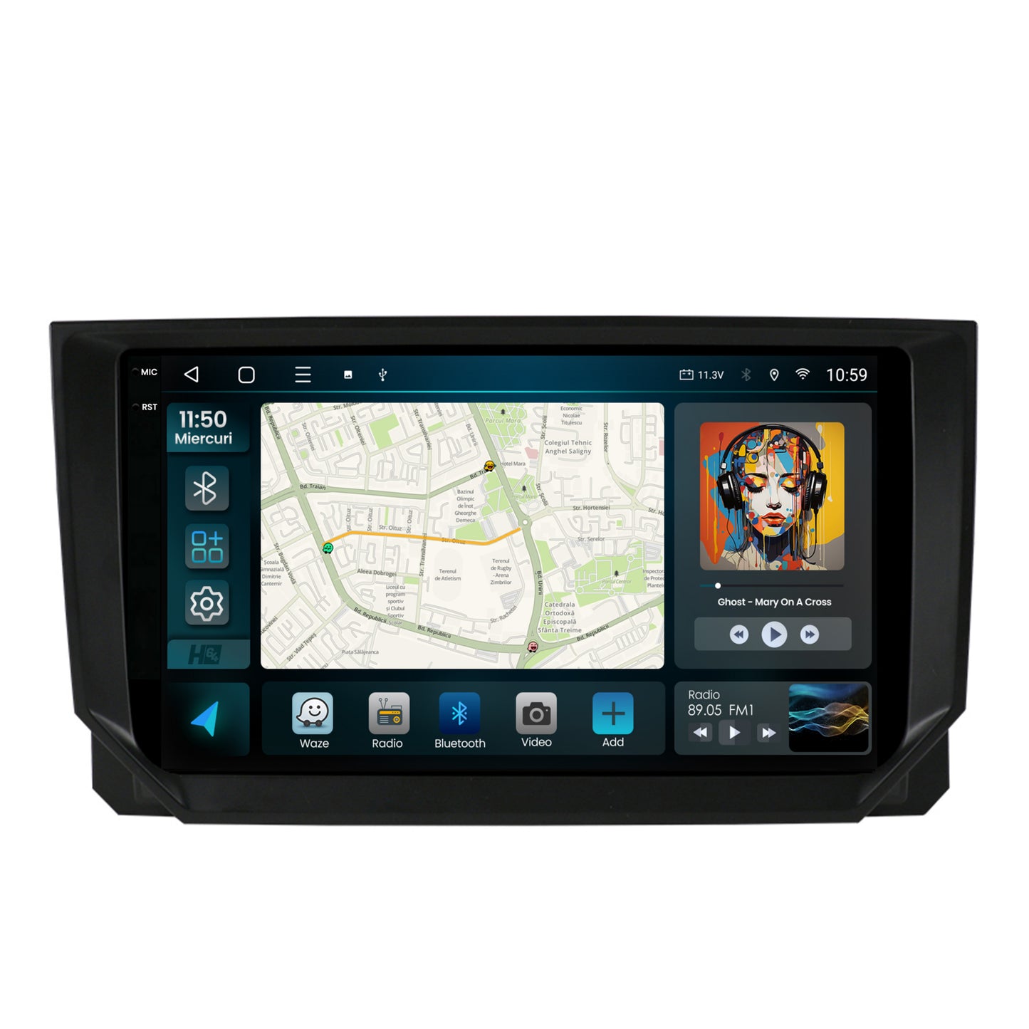 Navigatie 2K HUB64 Seat Ibiza / Arona (2017+), 4GB RAM, Android, Octacore, Slot Sim 4G, DSP, GPS, Wi-FI, Carplay, Android Auto, USB, Bluetooth, Waze, Touchscreen, 9.5 Inch
