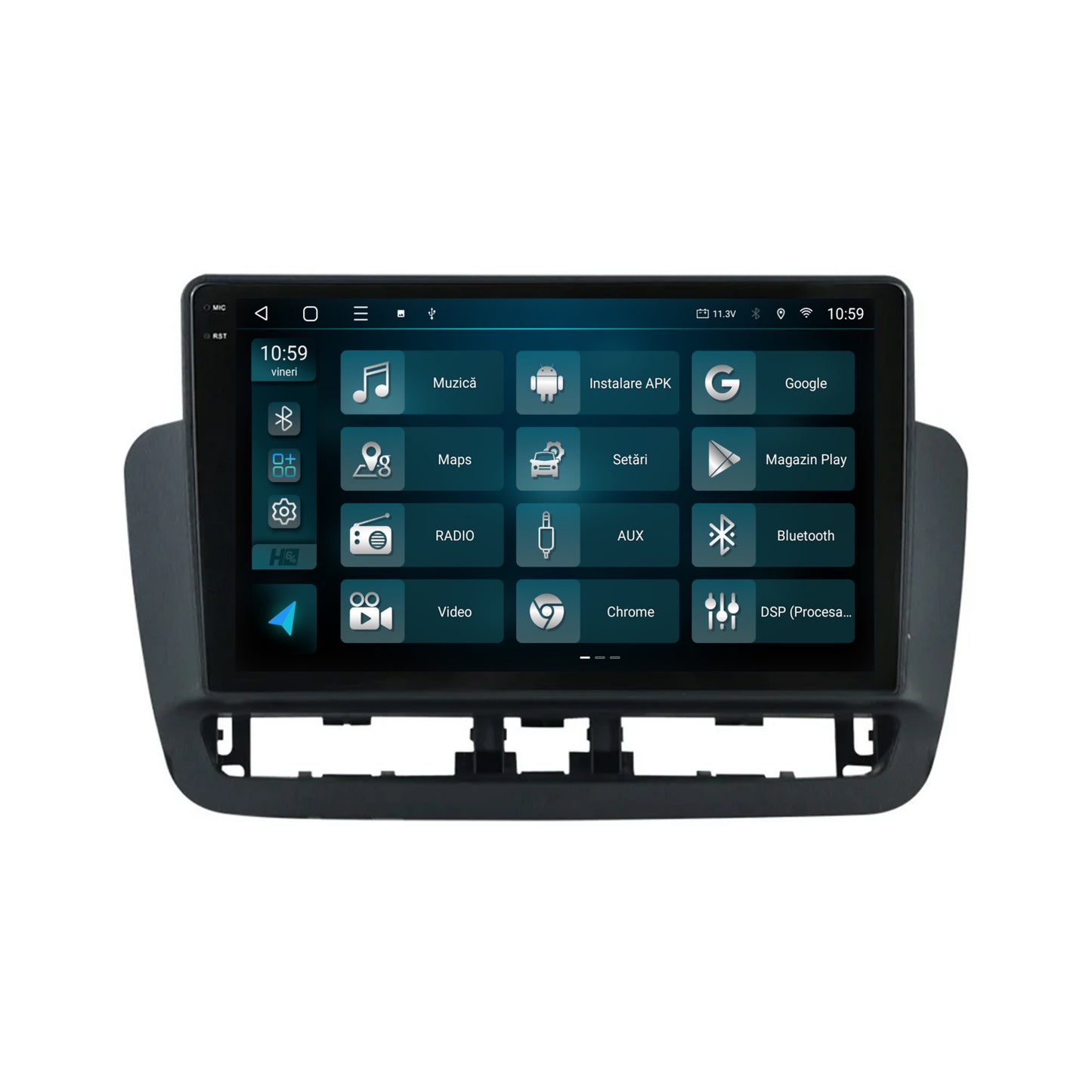Navigatie 2K HUB64 Seat Ibiza IV (2014-2017), 8GB RAM, Android, Octacore, Slot Sim 4G, DSP, GPS, Wi-FI, Carplay, Android Auto, USB, Bluetooth, Waze, Touchscreen, 9.5 Inch