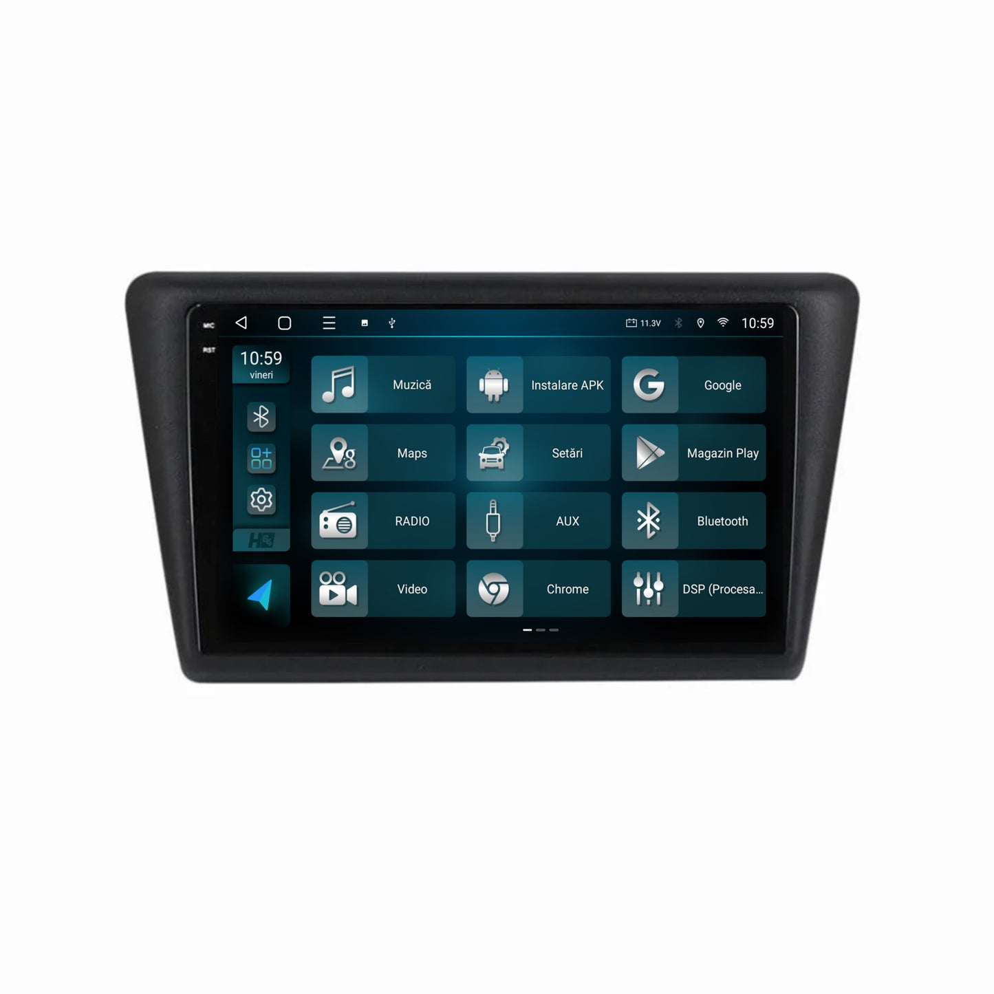 Navigatie 2K HUB64 Seat Toledo / Skoda Rapid (2012-2019), 8GB RAM, Android, Octacore, Slot Sim 4G, DSP, GPS, Wi-FI, Carplay, Android Auto, USB, Bluetooth, Waze, Touchscreen, 9.5 Inch