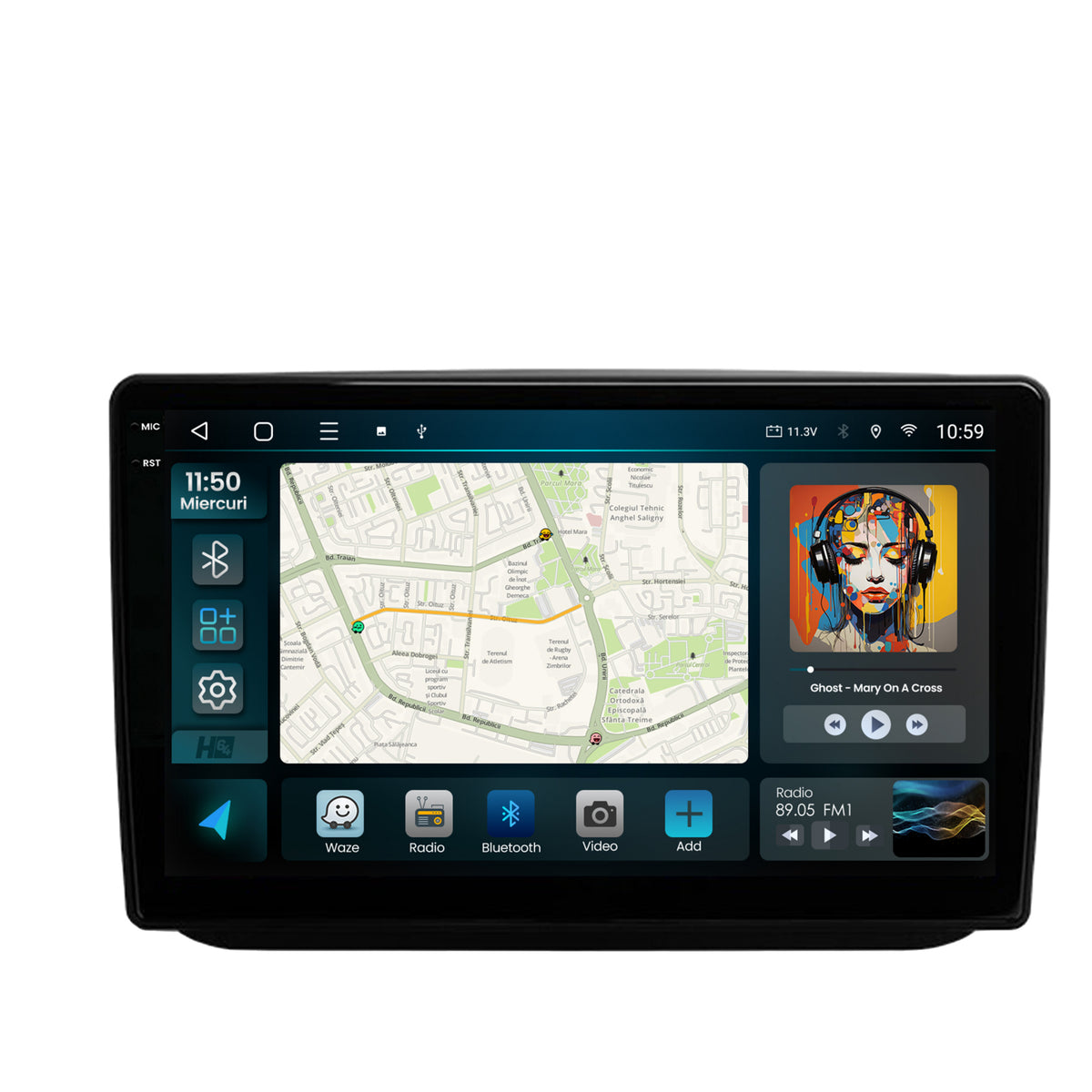 Navigatie 2K HUB64 Skoda Fabia (2007-2014), 8GB RAM, Android, Octacore, Slot Sim 4G, DSP, GPS, Wi-FI, Carplay, Android Auto, USB, Bluetooth, Waze, Touchscreen, 10.36 Inch