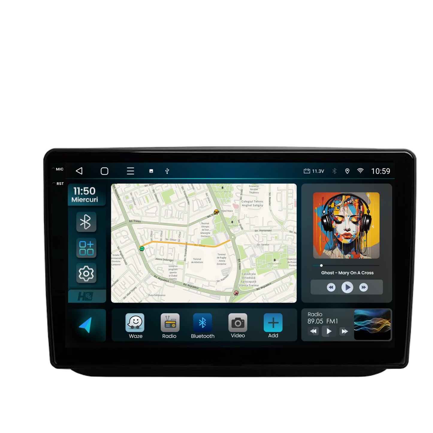 Navigatie 2K HUB64 Skoda Fabia (2007-2014), 8GB RAM, Android, Octacore, Slot Sim 4G, DSP, GPS, Wi-FI, Carplay, Android Auto, USB, Bluetooth, Waze, Touchscreen, 10.36 Inch