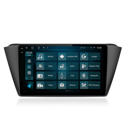 Navigatie 2K HUB64 Skoda Fabia (2015+), 8GB RAM, Android, Octacore, Slot Sim 4G, DSP, GPS, Wi-FI, Carplay, Android Auto, USB, Bluetooth, Waze, Touchscreen, 9.5 Inch