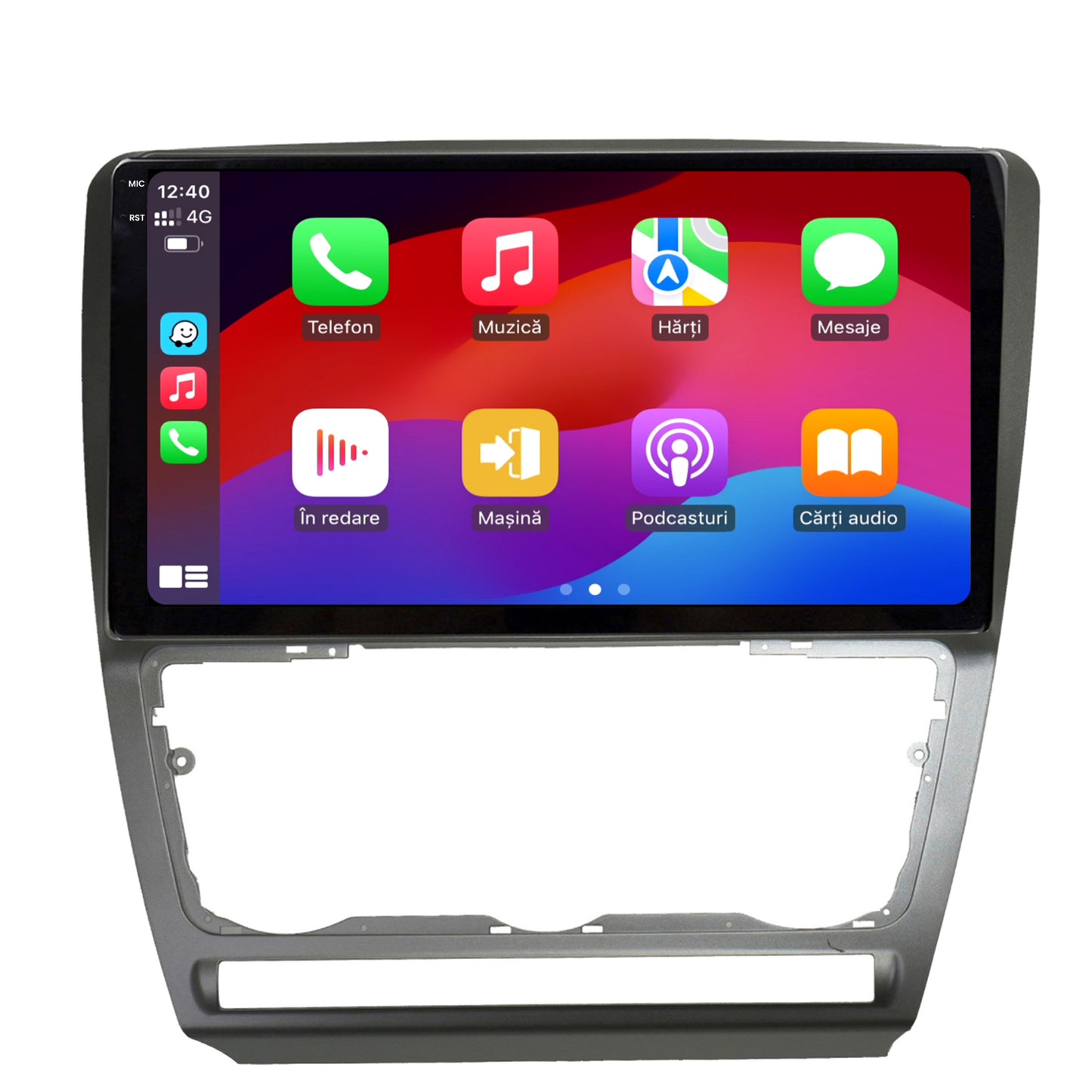 Navigatie 2K HUB64 Skoda Octavia 2, 4GB RAM, Android, Octacore, Slot Sim 4G, DSP, GPS, Wi-FI, Carplay, Android Auto, USB, Bluetooth, Waze, Touchscreen, 10.36 Inch
