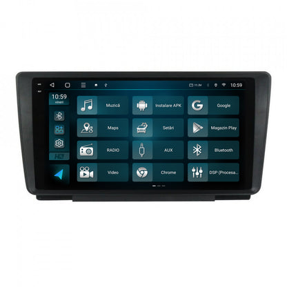 Navigatie 2K HUB64 Skoda Octavia 2, 4GB RAM, Android, Octacore, Slot Sim 4G, DSP, GPS, Wi-FI, Carplay, Android Auto, USB, Bluetooth, Waze, Touchscreen, 9.5 Inch