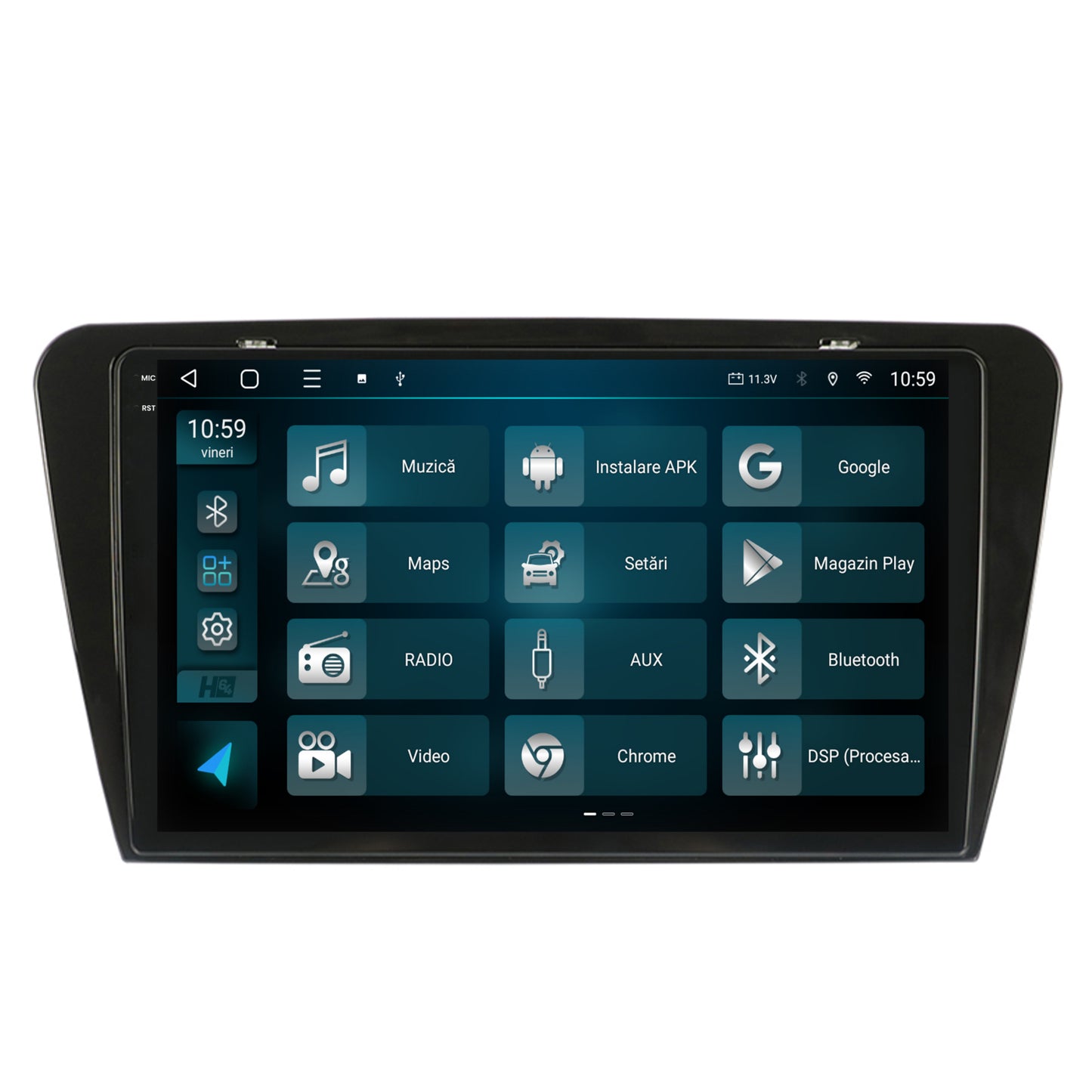 Navigatie 2K HUB64 Skoda Octavia 3 (2013-2018), 4GB RAM, Android, Octacore, Slot Sim 4G, DSP, GPS, Wi-FI, Carplay, Android Auto, USB, Bluetooth, Waze, Touchscreen, 10.36 Inch