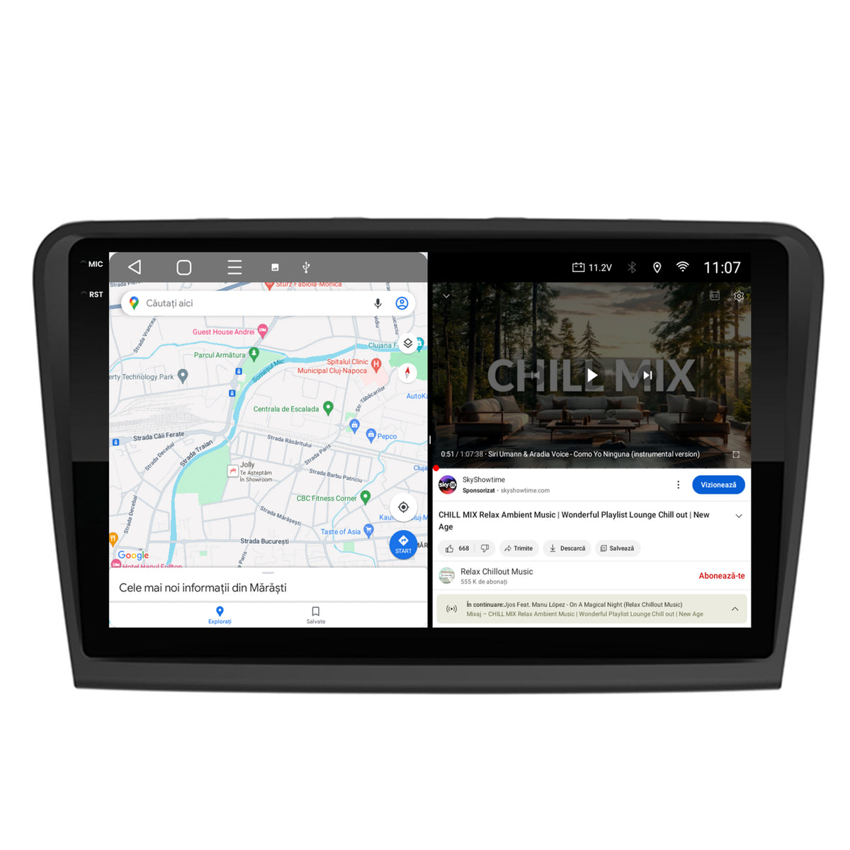 Navigatie 2K HUB64 Skoda Superb 2 (2008-2015), 4GB RAM, Android, Octacore, Slot Sim 4G, DSP, GPS, Wi-FI, Carplay, Android Auto, USB, Bluetooth, Waze, Touchscreen, 10.36 Inch