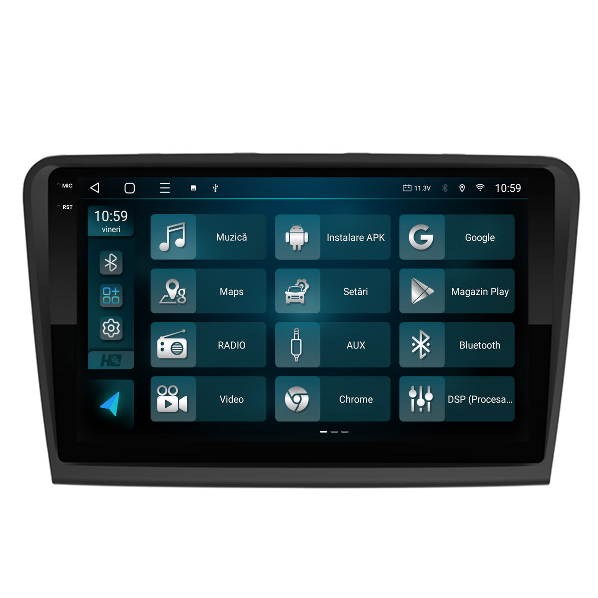 Navigatie 2K HUB64 Skoda Superb 2 (2008-2015), 4GB RAM, Android, Octacore, Slot Sim 4G, DSP, GPS, Wi-FI, Carplay, Android Auto, USB, Bluetooth, Waze, Touchscreen, 10.36 Inch