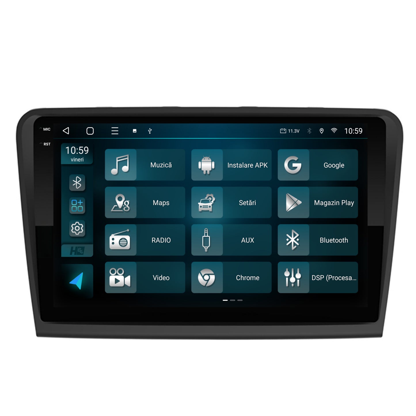 Navigatie 2K HUB64 Skoda Superb 2 (2008-2015), 8GB RAM, Android, Octacore, Slot Sim 4G, DSP, GPS, Wi-FI, Carplay, Android Auto, USB, Bluetooth, Waze, Touchscreen, 10.36 Inch