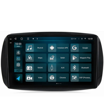 Navigatie 2K HUB64 Smart For Two (2016-Prezent), 4GB RAM, Android, Octacore, Slot Sim 4G, DSP, GPS, Wi-FI, Carplay, Android Auto, USB, Bluetooth, Waze, Touchscreen, 9.5 Inch