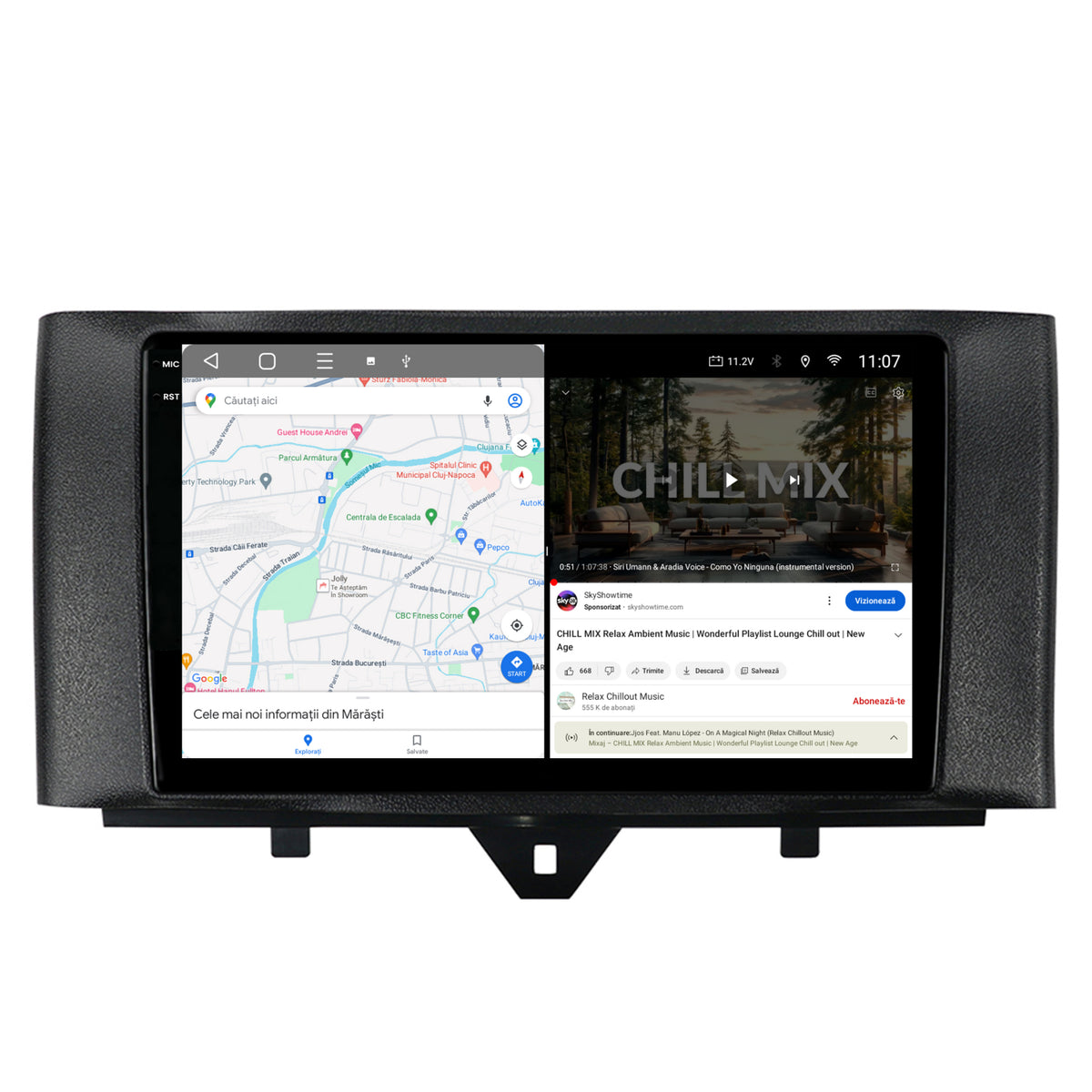 Navigatie 2K HUB64 Smart Fortwo (2010-2015), 8GB RAM, Android, Octacore, Slot Sim 4G, DSP, GPS, Wi-FI, Carplay, Android Auto, USB, Bluetooth, Waze, Touchscreen, 9.5 Inch