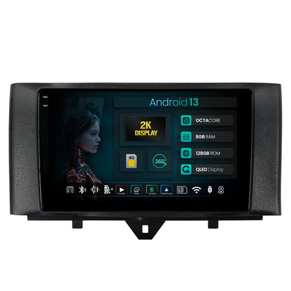 Navigatie 2K HUB64 Smart Fortwo (2010-2015), 8GB RAM, Android, Octacore, Slot Sim 4G, DSP, GPS, Wi-FI, Carplay, Android Auto, USB, Bluetooth, Waze, Touchscreen, 9.5 Inch