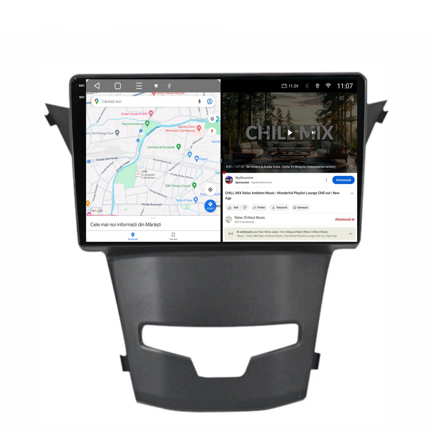 Navigatie 2K HUB64 Ssangyong Korando (2013-2019), 4GB RAM, Android, Octacore, Slot Sim 4G, DSP, GPS, Wi-FI, Carplay, Android Auto, USB, Bluetooth, Waze, Touchscreen, 9.5 Inch