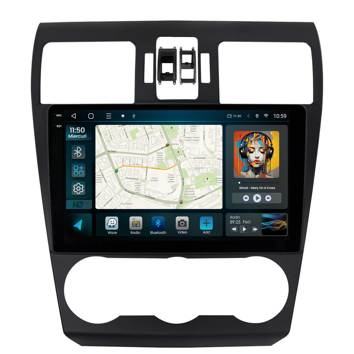 Navigatie 2K HUB64 Subaru Forester (2012-2018), 4GB RAM, Android, Octacore, Slot Sim 4G, DSP, GPS, Wi-FI, Carplay, Android Auto, USB, Bluetooth, Waze, Touchscreen, 9.5 Inch