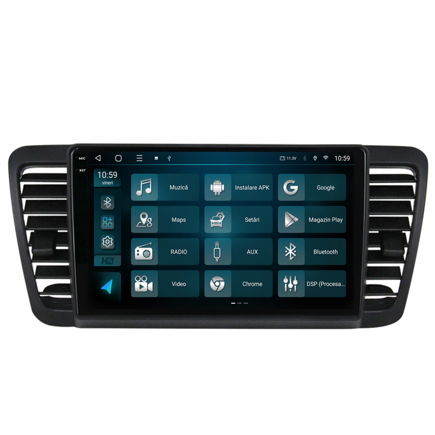 Navigatie 2K HUB64 Subaru Legacy (2004-2010), 4GB RAM, Android, Octacore, Slot Sim 4G, DSP, GPS, Wi-FI, Carplay, Android Auto, USB, Bluetooth, Waze, Touchscreen, 9.5 Inch