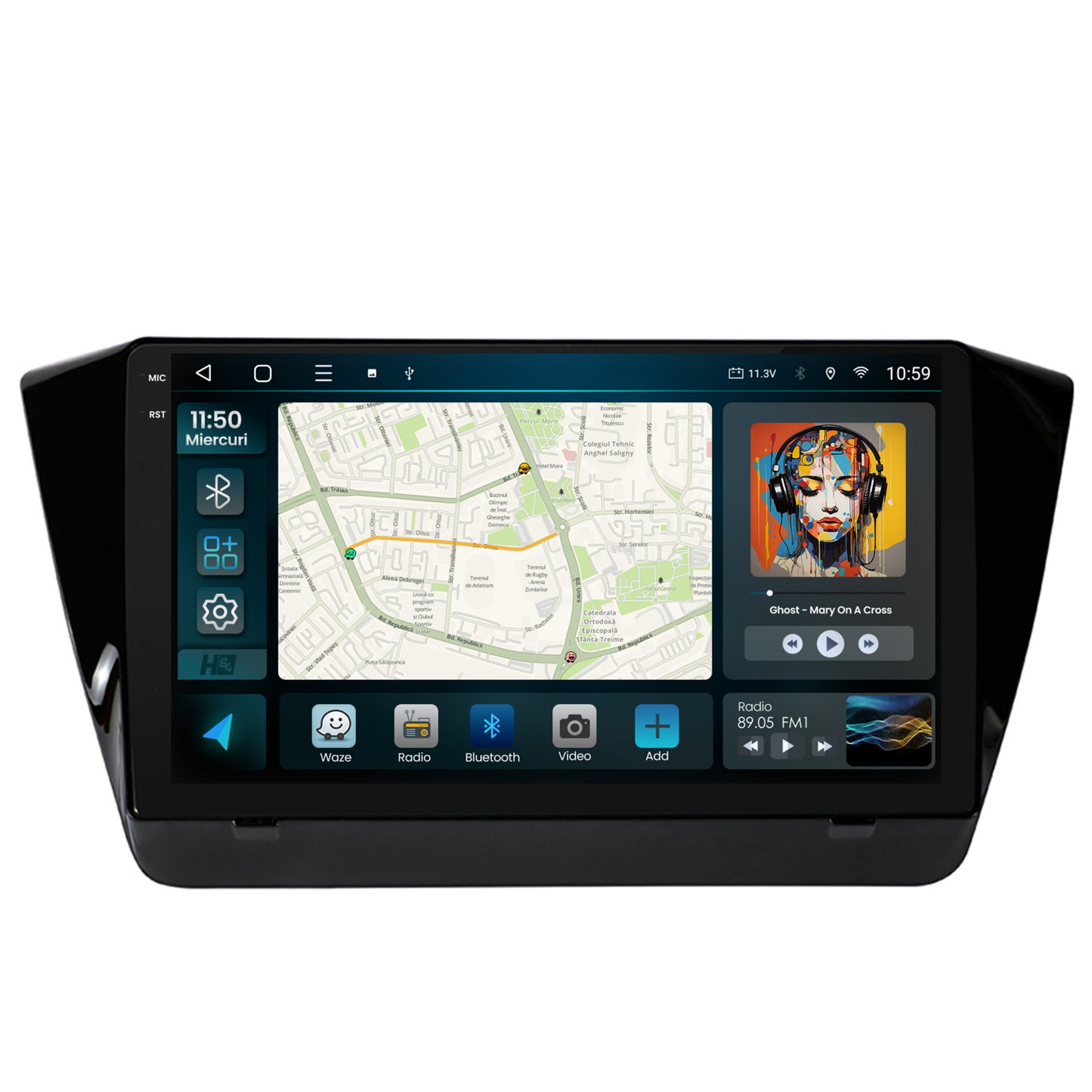 Navigatie 2K HUB64 Superb 3 (2015+), 4GB RAM, Android, Octacore, Slot Sim 4G, DSP, GPS, Wi-FI, Carplay, Android Auto, USB, Bluetooth, Waze, Touchscreen, 10.36 Inch