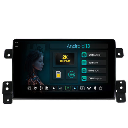 Navigatie 2K HUB64 Suzuki Grand Vitara (2005-2015), 4GB RAM, Android, Octacore, Slot Sim 4G, DSP, GPS, Wi-FI, Carplay, Android Auto, USB, Bluetooth, Waze, Touchscreen, 9.5 Inch