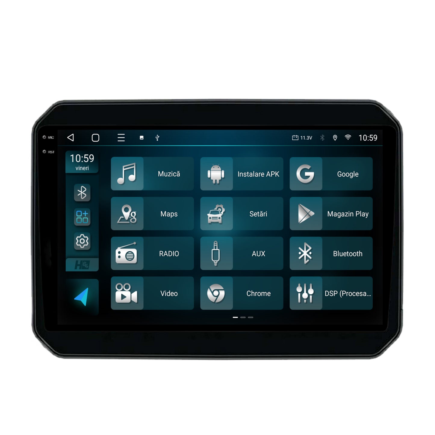 Navigatie 2K HUB64 Suzuki Ignis (2016+), 4GB RAM, Android, Octacore, Slot Sim 4G, DSP, GPS, Wi-FI, Carplay, Android Auto, USB, Bluetooth, Waze, Touchscreen, 9.5 Inch