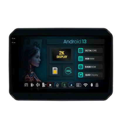 Navigatie 2K HUB64 Suzuki Ignis (2016+), 4GB RAM, Android, Octacore, Slot Sim 4G, DSP, GPS, Wi-FI, Carplay, Android Auto, USB, Bluetooth, Waze, Touchscreen, 9.5 Inch