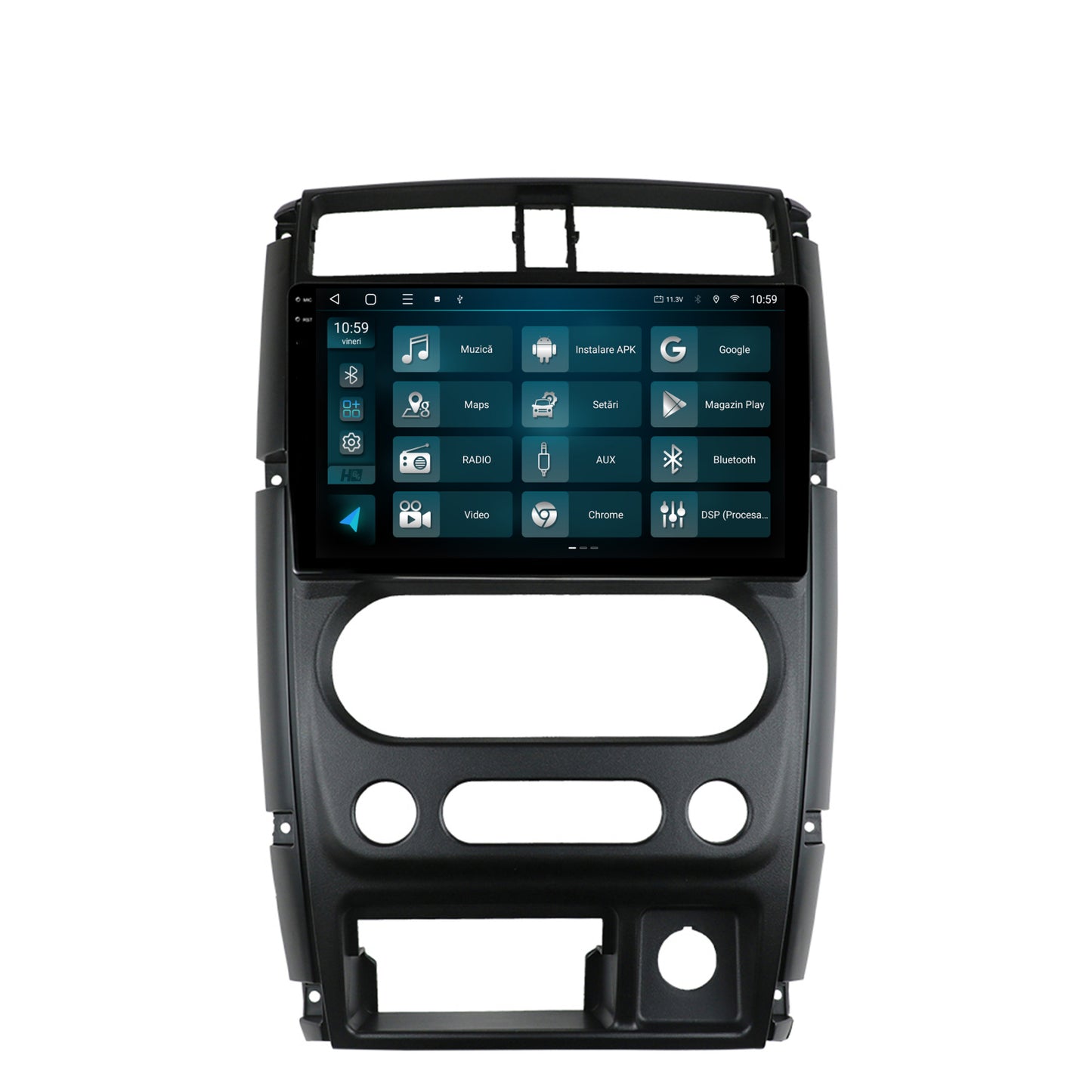 Navigatie 2K HUB64 Suzuki Jimny (2005+), 8GB RAM, Android, Octacore, Slot Sim 4G, DSP, GPS, Wi-FI, Carplay, Android Auto, USB, Bluetooth, Waze, Touchscreen, 9.5 Inch