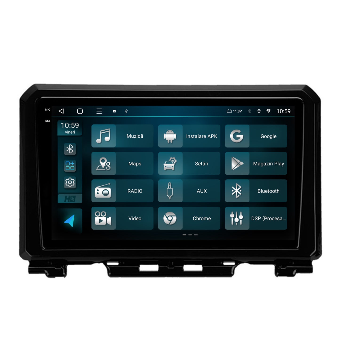 Navigatie 2K HUB64 Suzuki Jimny (2018-2022), 4GB RAM, Android, Octacore, Slot Sim 4G, DSP, GPS, Wi-FI, Carplay, Android Auto, USB, Bluetooth, Waze, Touchscreen, 9.5 Inch