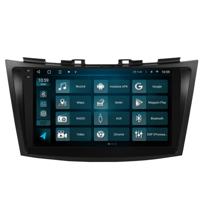 Navigatie 2K HUB64 Suzuki Swift (2011-2017), 8GB RAM, Android, Octacore, Slot Sim 4G, DSP, GPS, Wi-FI, Carplay, Android Auto, USB, Bluetooth, Waze, Touchscreen, 9.5 Inch