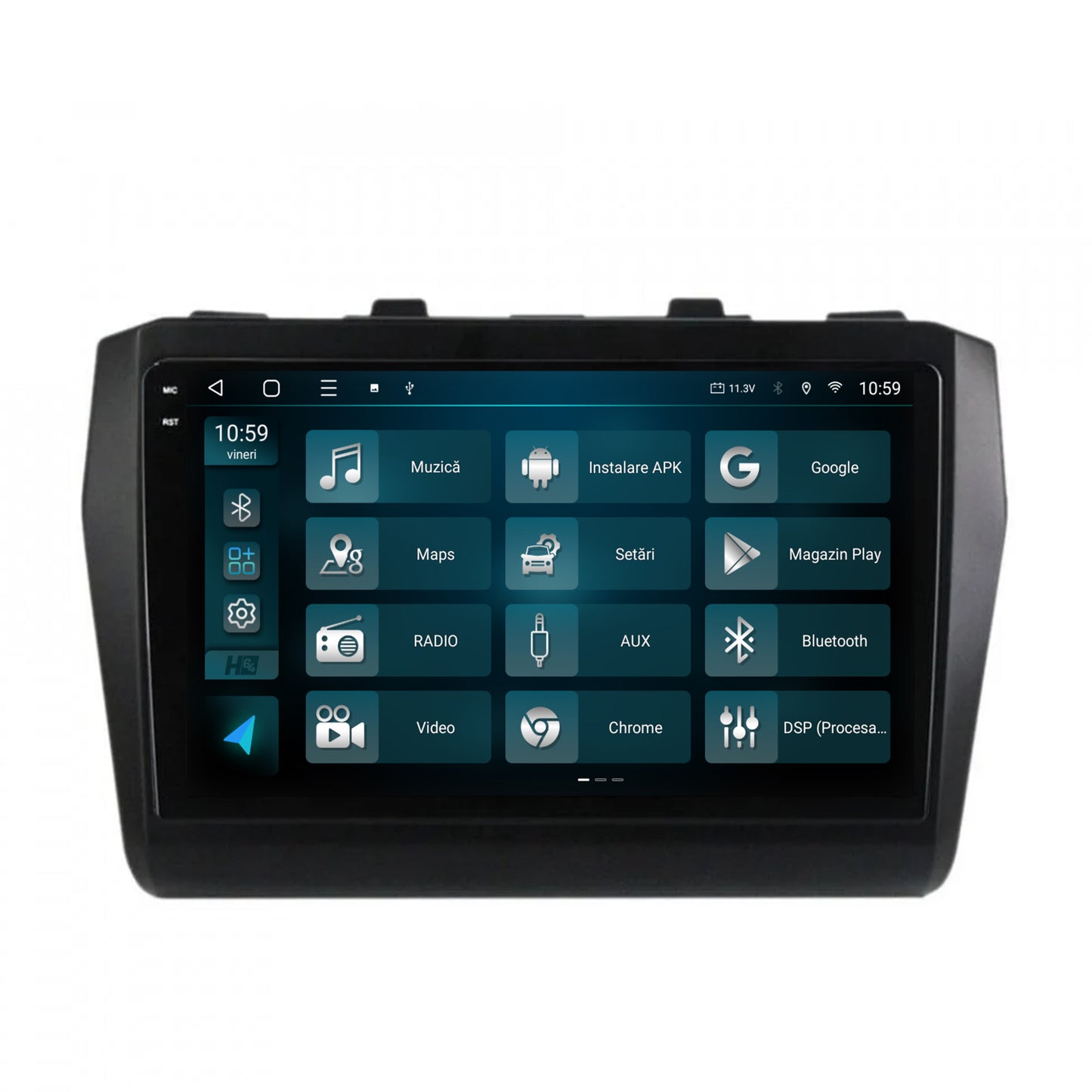 Navigatie 2K HUB64 Suzuki Swift (2017+), 8GB RAM, Android, Octacore, Slot Sim 4G, DSP, GPS, Wi-FI, Carplay, Android Auto, USB, Bluetooth, Waze, Touchscreen, 9.5 Inch