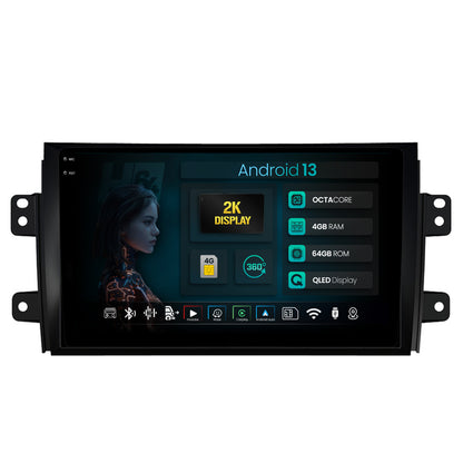 Navigatie 2K HUB64 Suzuki SX4 / Fiat Sedici, 4GB RAM, Android, Octacore, Slot Sim 4G, DSP, GPS, Wi-FI, Carplay, Android Auto, USB, Bluetooth, Waze, Touchscreen, 9.5 Inch