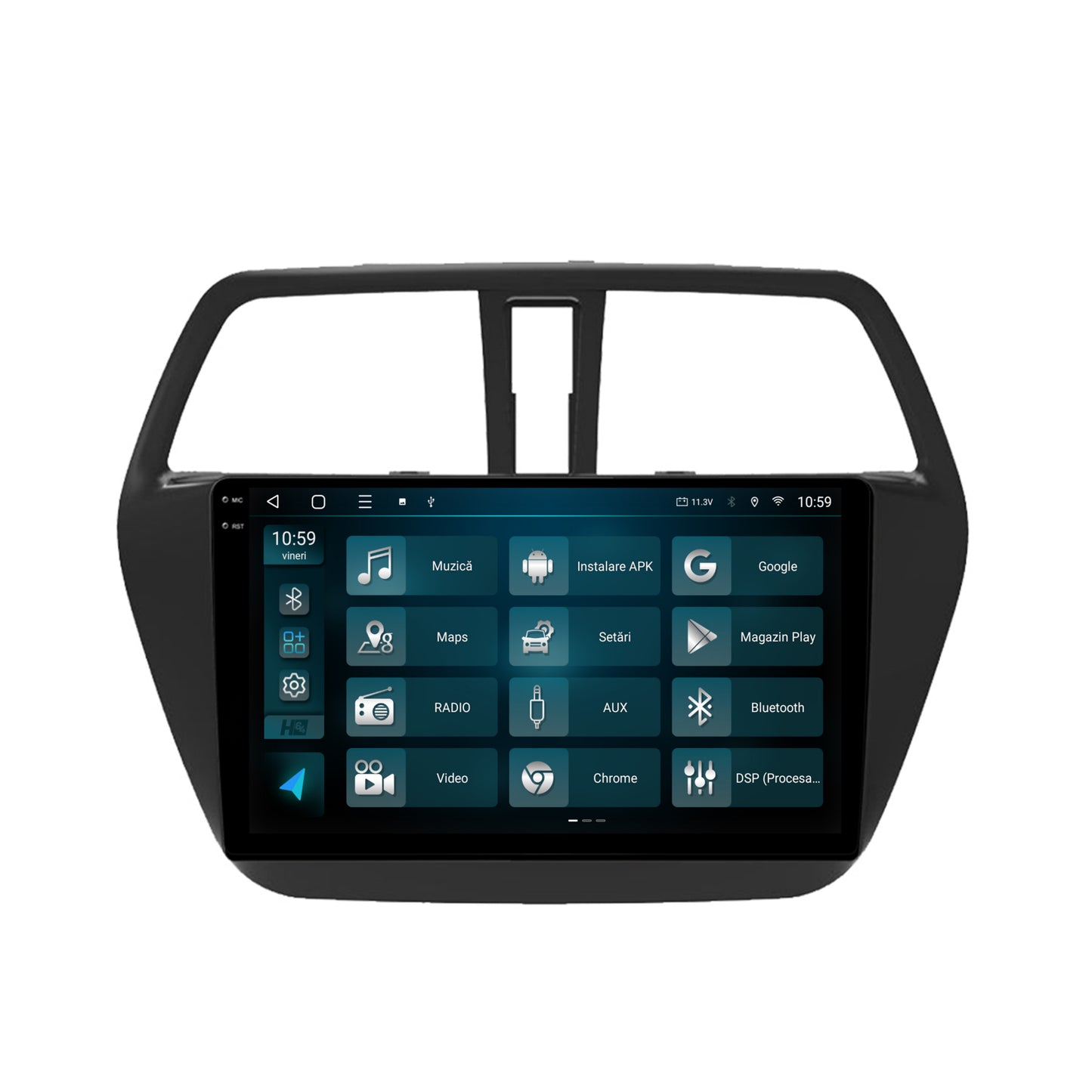 Navigatie 2K HUB64 Suzuki SX4 S-Cross (2014-2020), 4GB RAM, Android, Octacore, Slot Sim 4G, DSP, GPS, Wi-FI, Carplay, Android Auto, USB, Bluetooth, Waze, Touchscreen, 9.5 Inch
