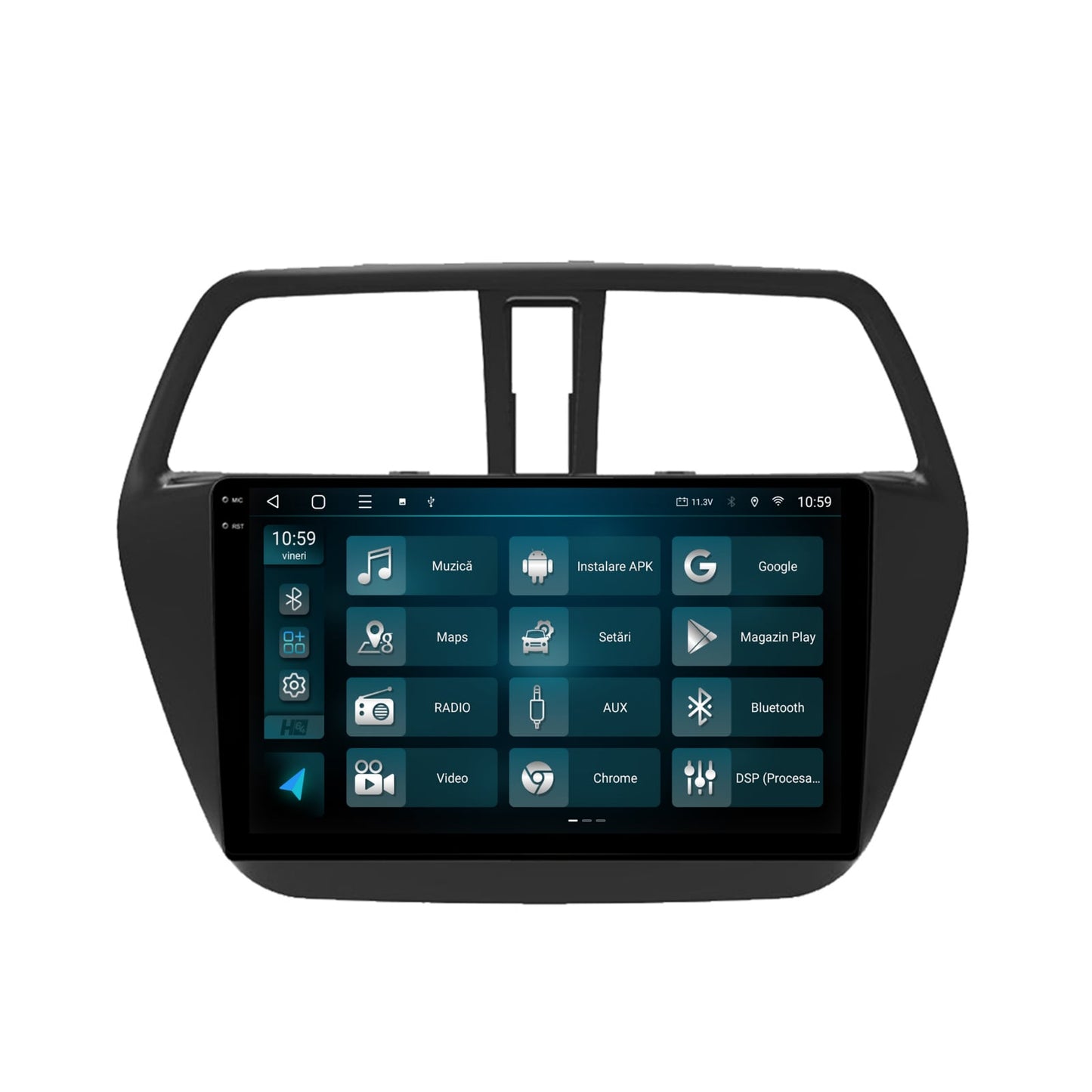 Navigatie 2K HUB64 Suzuki SX4 S-Cross (2014-2020), 8GB RAM, Android, Octacore, Slot Sim 4G, DSP, GPS, Wi-FI, Carplay, Android Auto, USB, Bluetooth, Waze, Touchscreen, 9.5 Inch