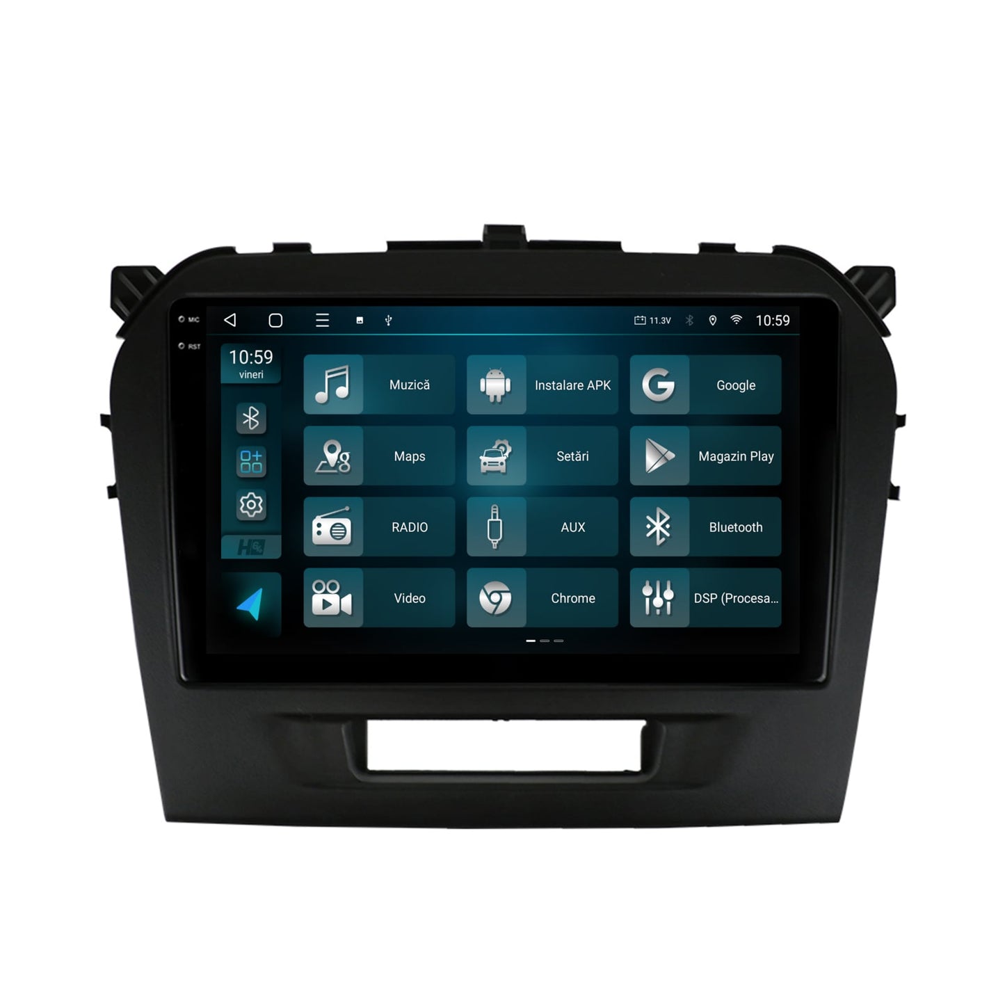 Navigatie 2K HUB64 Suzuki Vitara (2015+), 4GB RAM, Android, Octacore, Slot Sim 4G, DSP, GPS, Wi-FI, Carplay, Android Auto, USB, Bluetooth, Waze, Touchscreen, 9.5 Inch
