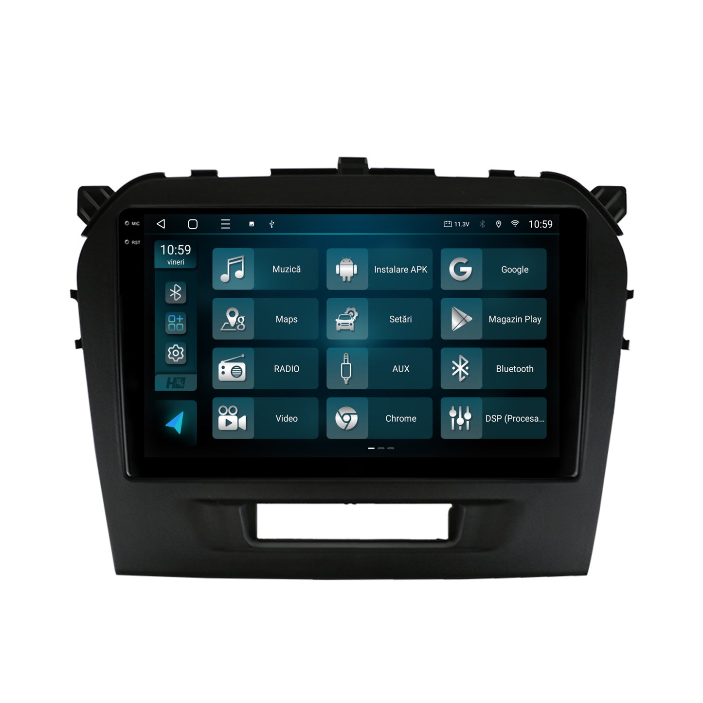 Navigatie 2K HUB64 Suzuki Vitara (2015+), 8GB RAM, Android, Octacore, Slot Sim 4G, DSP, GPS, Wi-FI, Carplay, Android Auto, USB, Bluetooth, Waze, Touchscreen, 9.5 Inch