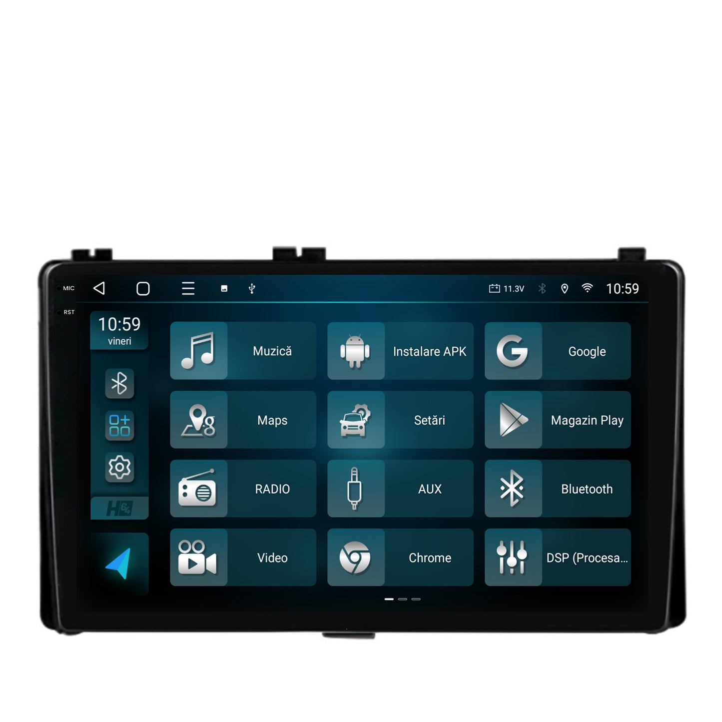 Navigatie 2K HUB64 Toyota Auris/ Corolla (2016+), 8GB RAM, Android, Octacore, Slot Sim 4G, DSP, GPS, Wi-FI, Carplay, Android Auto, USB, Bluetooth, Waze, Touchscreen, 9.5 Inch