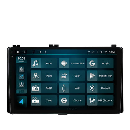 Navigatie 2K HUB64 Toyota Auris/ Corolla (2016+), 8GB RAM, Android, Octacore, Slot Sim 4G, DSP, GPS, Wi-FI, Carplay, Android Auto, USB, Bluetooth, Waze, Touchscreen, 9.5 Inch