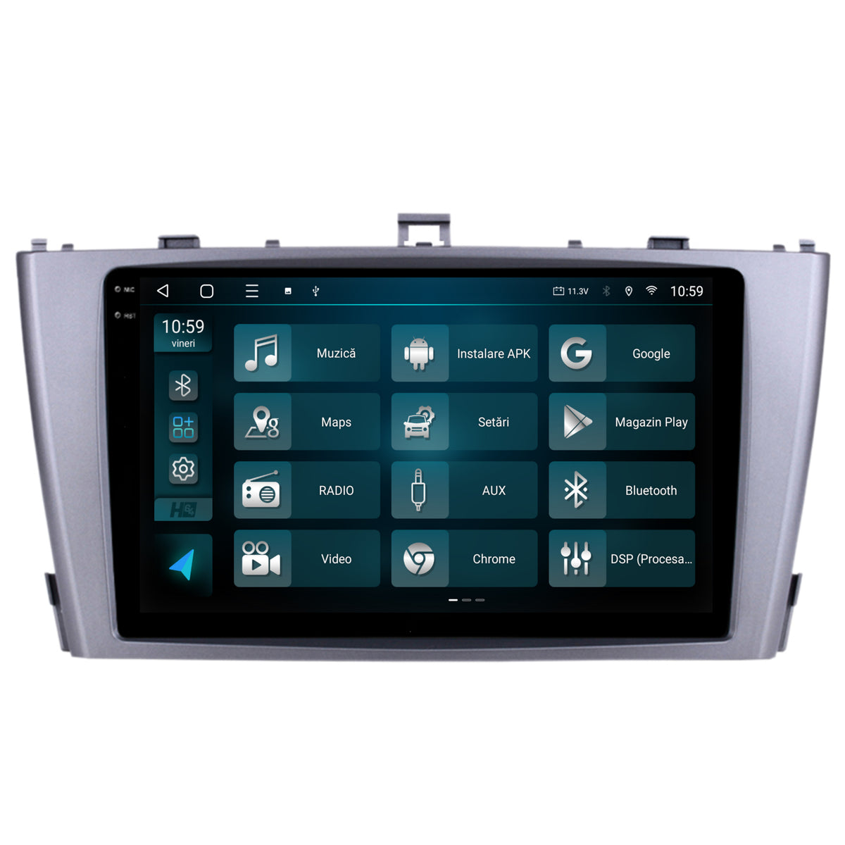 Navigatie 2K HUB64 Toyota Avensis (2008-2015), 8GB RAM, Android, Octacore, Slot Sim 4G, DSP, GPS, Wi-FI, Carplay, Android Auto, USB, Bluetooth, Waze, Touchscreen, 9.5 Inch