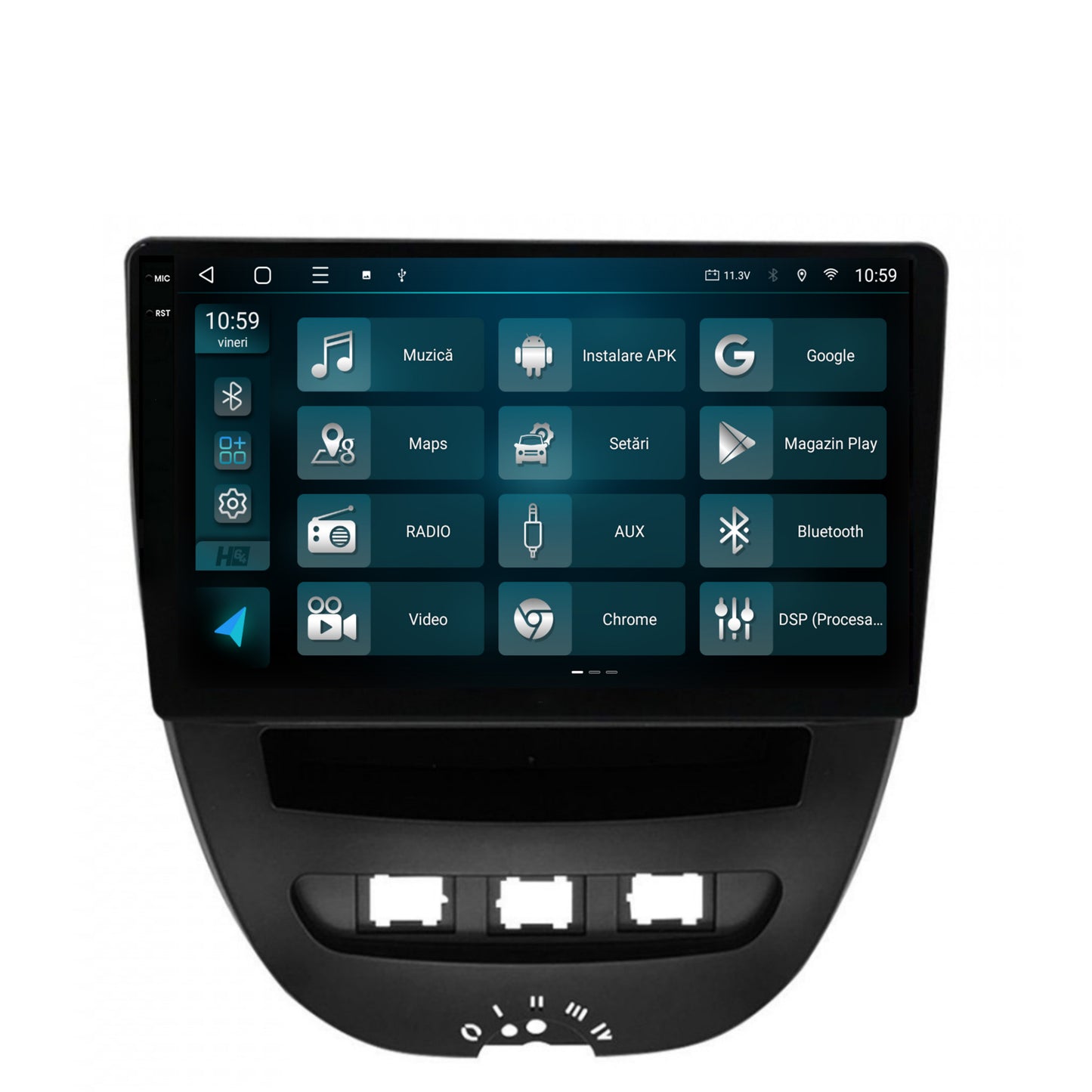 Navigatie 2K HUB64 Toyota AYGO / Citroen C1 (2005-2014), 4GB RAM, Android, Octacore, Slot Sim 4G, DSP, GPS, Wi-FI, Carplay, Android Auto, USB, Bluetooth, Waze, Touchscreen, 10.36 Inch